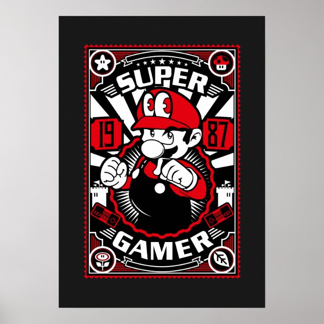 Super Gamer Retro Gaming Poster (Framsidan)
