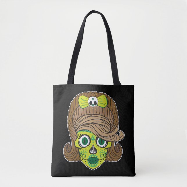 Super Girly Socker Skalle Illustrationskonst Tygkasse (Framsida)