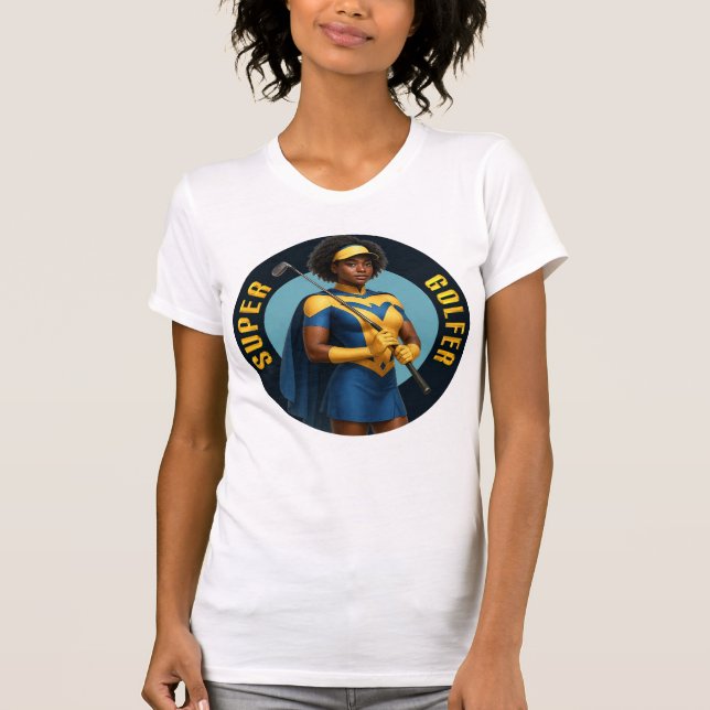 Super Golfer Dam Golf T-Shirt (Framsida)