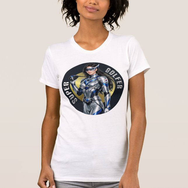 Super Golfer Woman's Golf T-Shirt (Framsida)