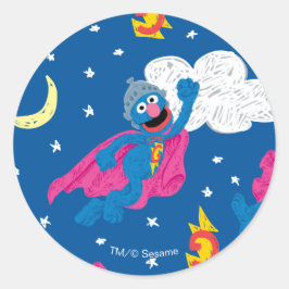 Super Grover 2.0 Natt Himmel Mönster Runt Klistermärke