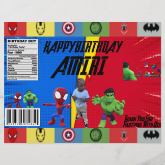 SUPER HERO THEME CHIP BAGS REKLAMBLAD