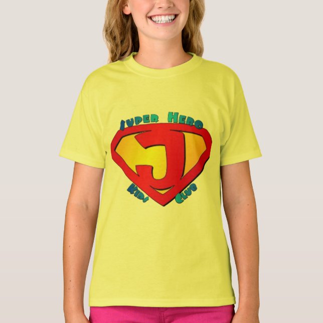 Super Hope Hero Flickors gula t-shirt (Framsida)