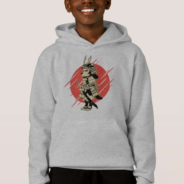 Super Hund Samuraj Krigare T Shirt (Framsida)