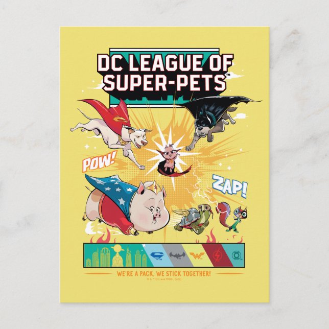 Super-Husdjur: Vi Är En Flock, Vi Håller Ihop! Vykort (Framsida)