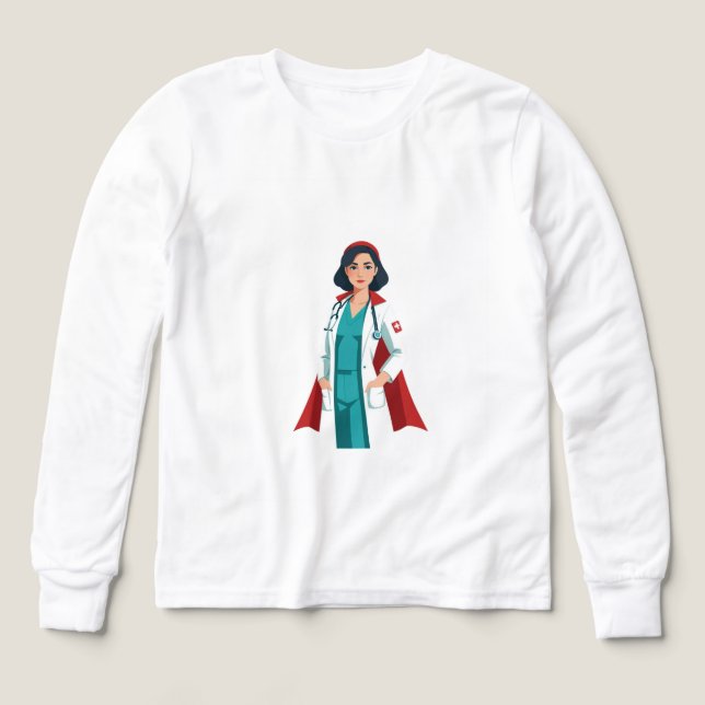 Super Infirmière – Héroïne en Blouse Blanche T Shirt (Design framsida)