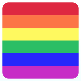 Super Levande Levande Färger Gay Pride Regnbågsfla Fyrkantigt Klistermärke