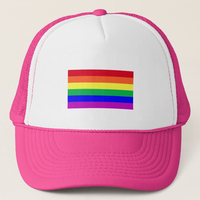 Super levande livfulla färger HBTQ-stolthet regnbå Keps (Framsida)