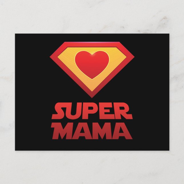 Super Mama Mom Mother Motherhood Mothers Day Mummy Vykort (Framsida)