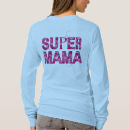 Super Mama Stylish Blommig Typografi  T Shirt