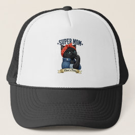 Super Mama Svart Katt – Mors Dagst-shirt Keps