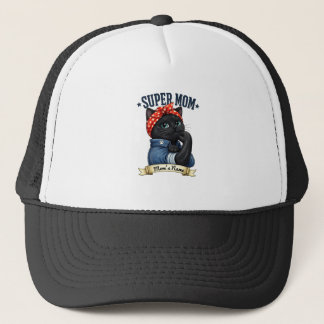 Super Mama Svart Katt – Mors Dagst-shirt Keps
