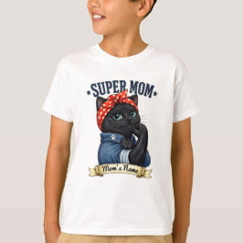 Super Mama Svart Katt – Mors Dagst-shirt T Shirt
