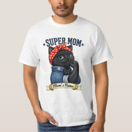 Super Mama Svart Katt – Mors Dagst-shirt T Shirt