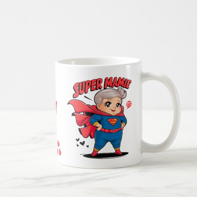 Super Mamie 1 message d'amour pour les mamaies Kaffemugg (Höger)