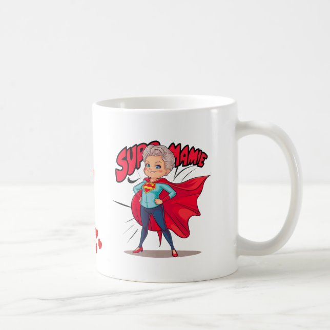 Super Mamie 6 message amour pour les mamies Kaffemugg (Höger)