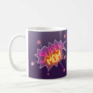 Super Mamma Blomma Neon Seriebubbla Mors Dag Kaffemugg
