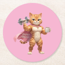 Super Mamma Gym Katt Rund Koppunderlägg