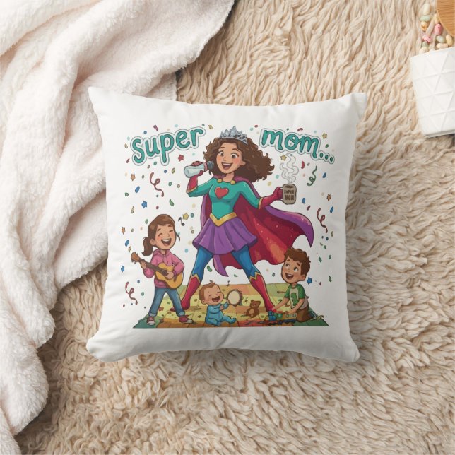 Super Mamma Hjälte - Mors Dag Firande Kudde (Filt)