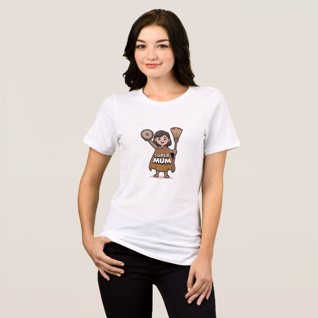 “Super Mamma” Illustration – Perfekt Present till  T Shirt (Framsida Full)