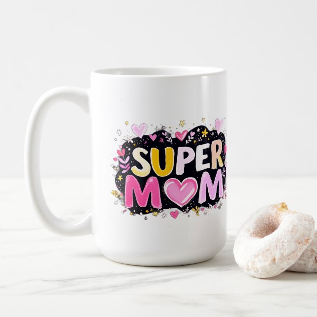 Super Mamma Kaffemugg (Med munk)