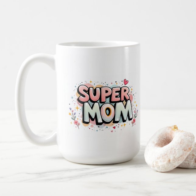 Super Mamma Kaffemugg (Med munk)