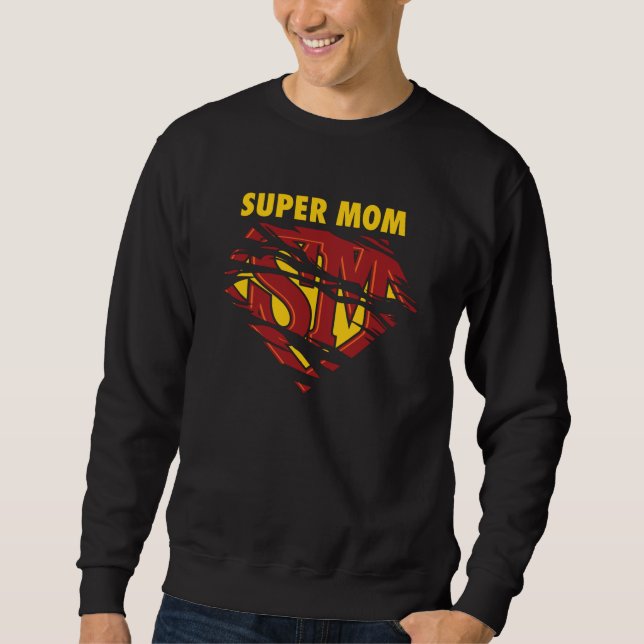 Super Mamma Lång Ärmad Tröja (Framsida)