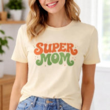 SUPER MAMMA Lekfull Retro Groovy Typografi
