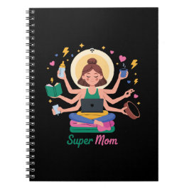 Super Mamma Multitasking Mors Dag-grafik Anteckningsbok