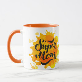 Super Mamma Orange och Gul Mugg