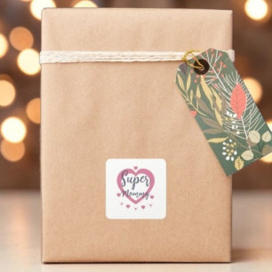 Super Mamma Personlig snyggaste Mamma Present Klis Fyrkantigt Klistermärke