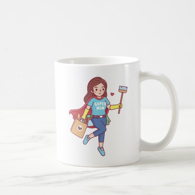 Super Mamma, rolig Mors dag kaffemugg (Höger)