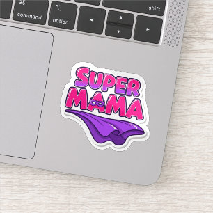 Super Mamma Superhjälte Mamma Kapp Klistermärke Klistermärken