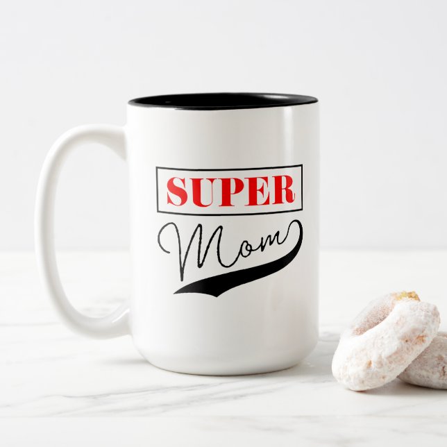 Super Mamma Två-Tonad Mugg (Med munk)