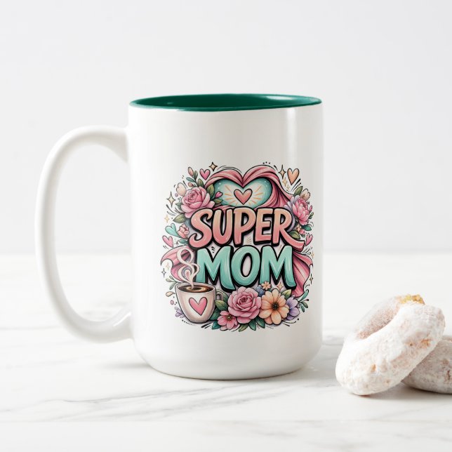 ** Super Mamma Två-Tonad Mugg (Med munk)