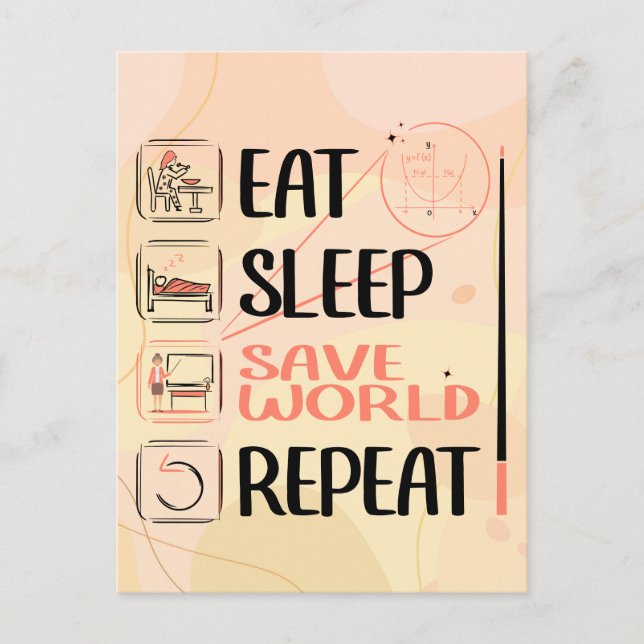 Super Math Lärare Sparar Världen. Tack Gåva Vykort (Framsida)