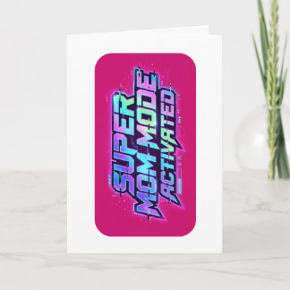 Super Mom Mode Aktiverad Retro Glitch-text Kort