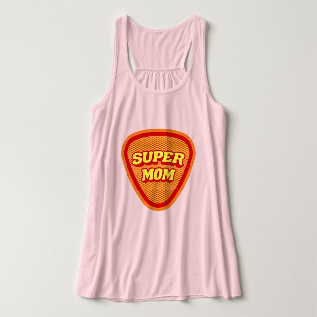 Super Mom Mother's Day Linne Med Racerback (Design framsida)