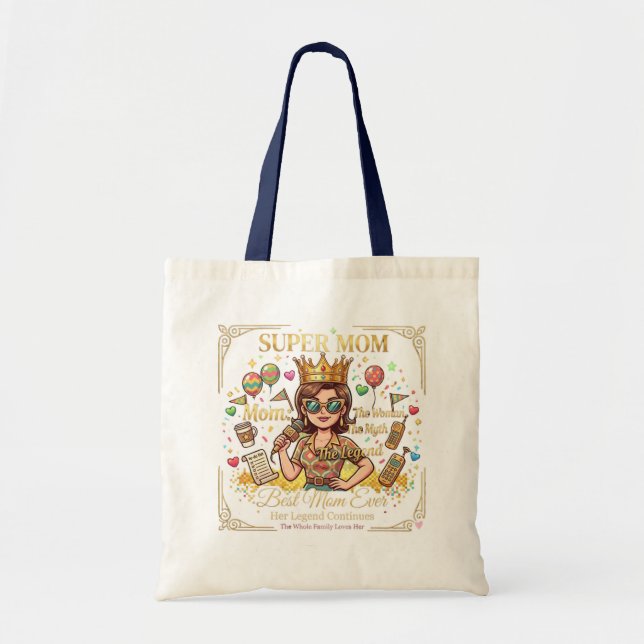Super mom tote bag tygkasse (Framsidan)