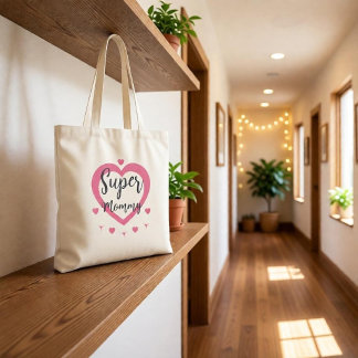 Super Mommy Personalized Best Mom Gift Tote Bag Tygkasse