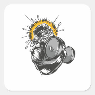 Super Monkey Gym Design blir Fyrkantigt Klistermärke