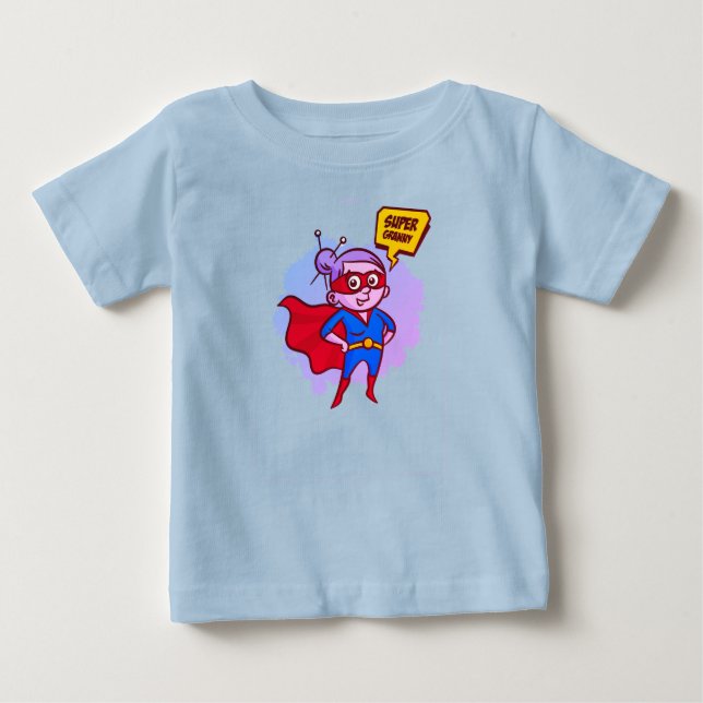"Super Mormor" Baby Superman Barn T-Shirt (Framsida)