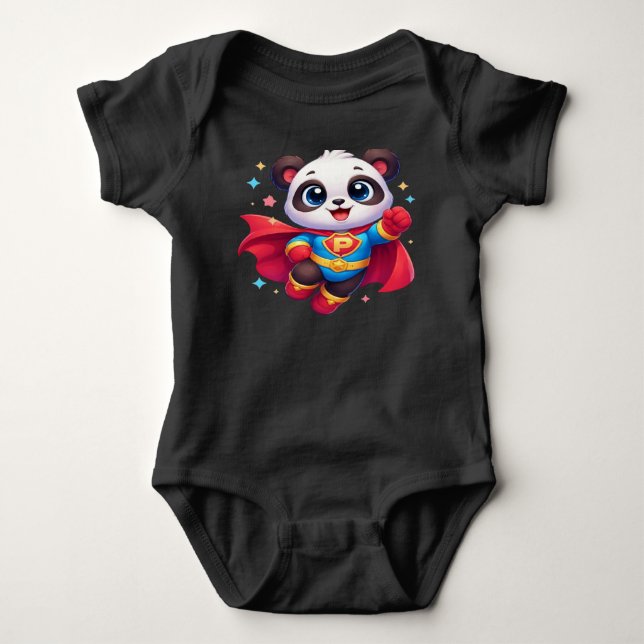 Super Panda Hero — Söt Kawaii Flygande Panda Bebis T Shirt (Framsida)
