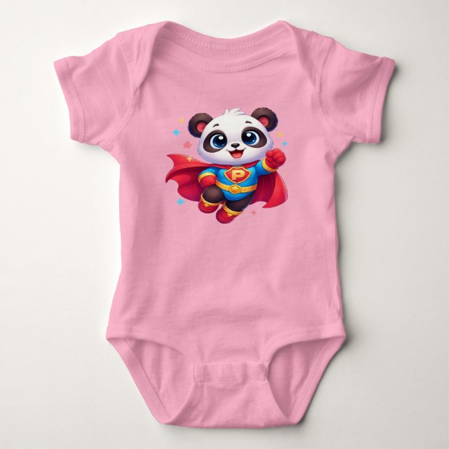 Super Panda Hjälte — Söt Kawaii Flygande Panda T Shirt (Framsida)