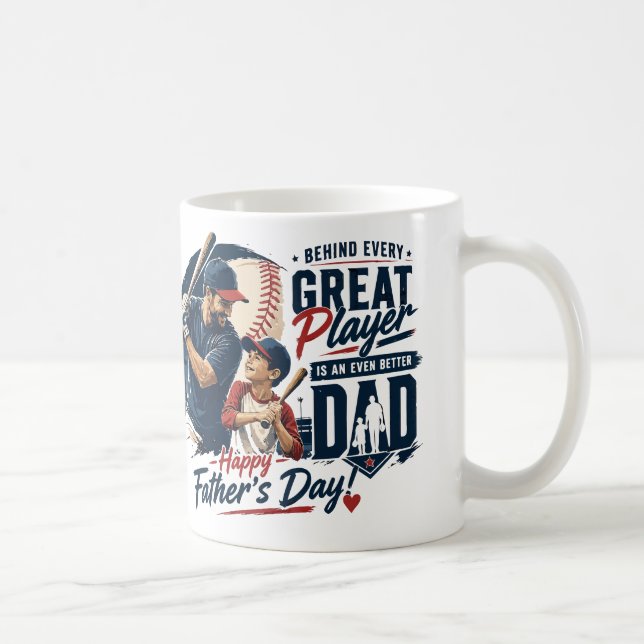 Super Pappa Baseboll trendig anpassad design Kaffemugg (Höger)