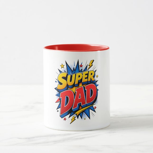 Super Pappa Pop Art Knall Mugg (Center)