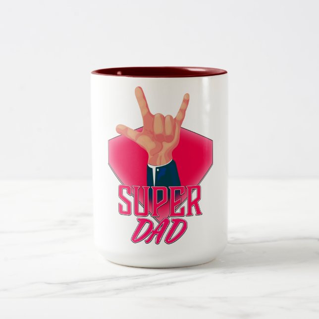 Super Pappa Två-Tonad Mugg (Center)