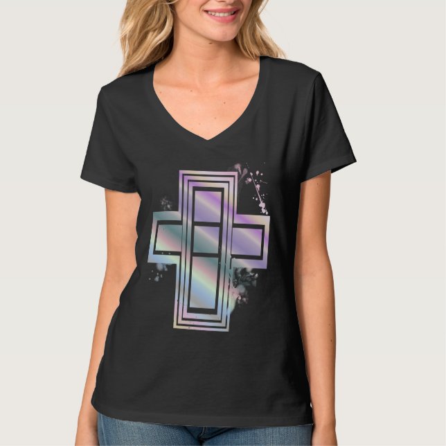 Super Pastell Goth Graffiti Kors T-shirt (Framsida)