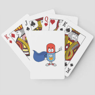 Super Piller Tecknad Hjälte Karaktär Casinokort