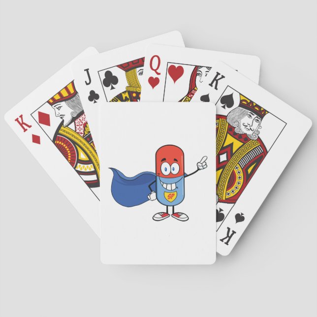 Super Piller Tecknad Hjälte Karaktär Casinokort (Baksidan)